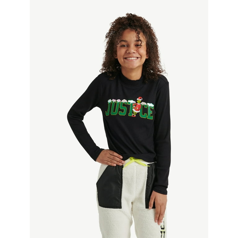 Justice Girls Grinch Mock Neck Top Sizes XS XL Plus Walmart