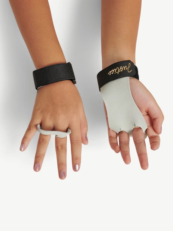 Girls Gymnastics Grips with Adjustable Wrist Strap, Sizes S-L