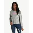 thumbnail image 1 of Justice Girls Hacci Long Sleeve Graphic Top, Sizes Xs-Xlp, 1 of 5