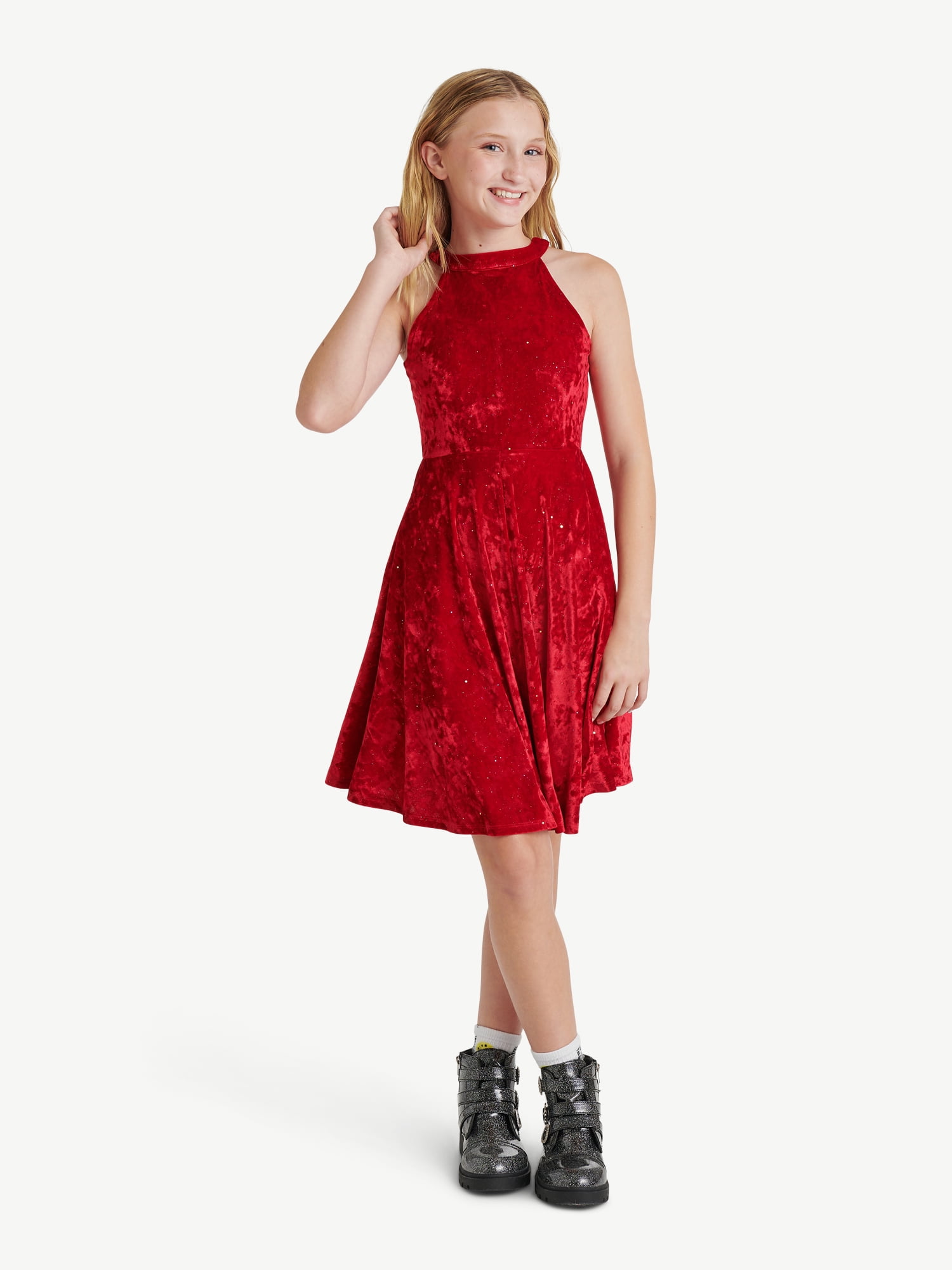 Justice Girls Halter Glitter Dot Dress Sizes XS XLP Walmart