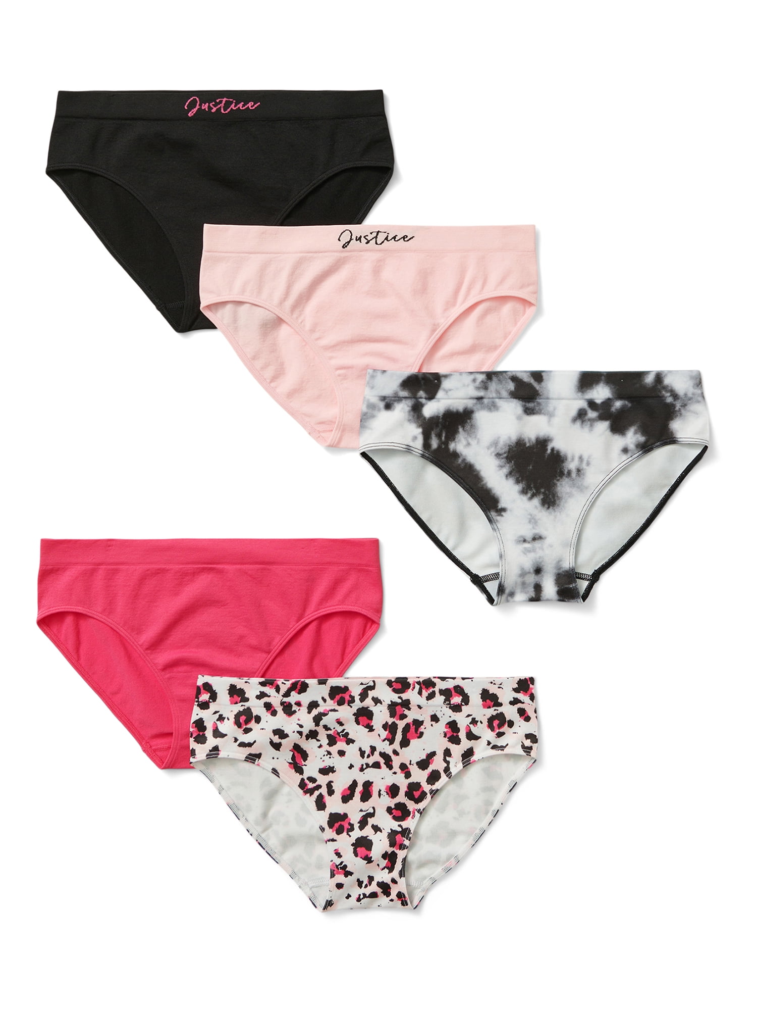 Justice Girls Hipster Underwear, 5Pack, Sizes 617