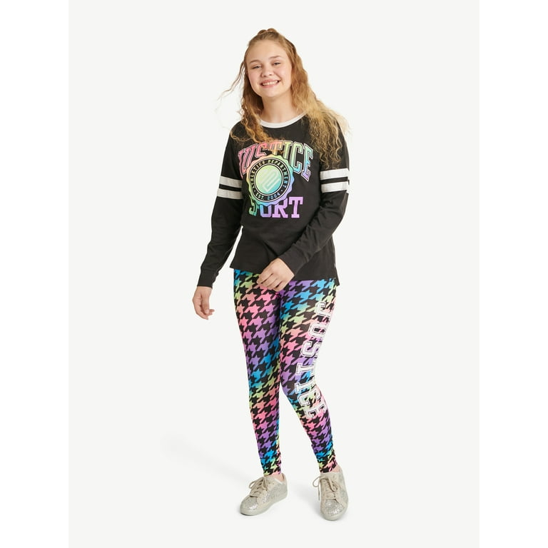 Terez Girls Classic Rainbow Glitter Leggings