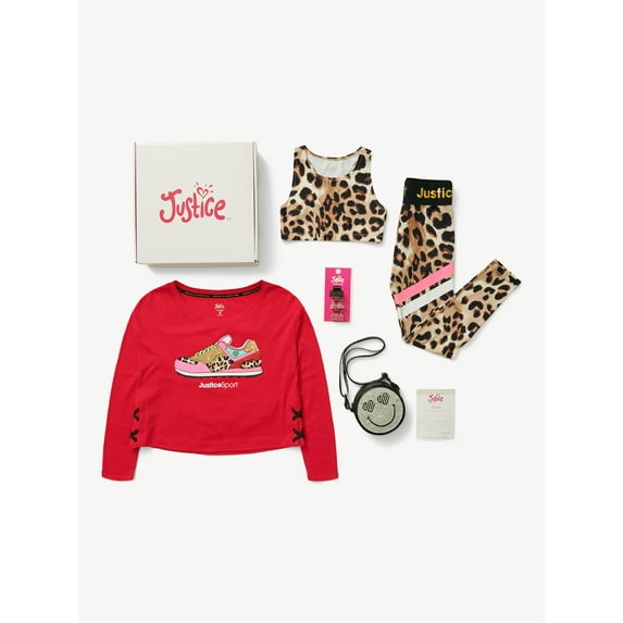 Justice Girls Holiday Gifting J-Sport 5-Piece Outfit Bundle Box, Sizes XS-XLP