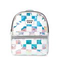 thumbnail image 1 of Justice Girls' Iridescent Mini Backpack with Adjustable Straps, Silver and White, 1 of 5