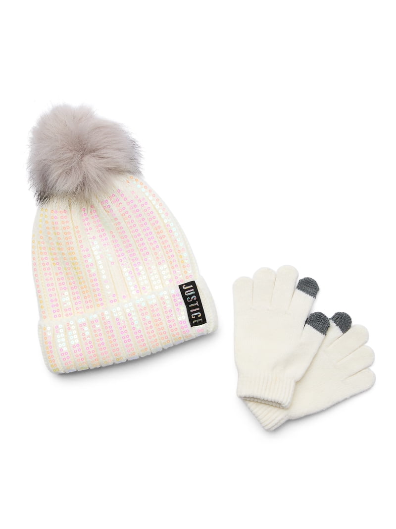 Ensemble Bonnet Et Gants Fille Headwear - Bleu Clair, Motif Mignon 'So I'm Worth It', Neuf Avec étiquettes