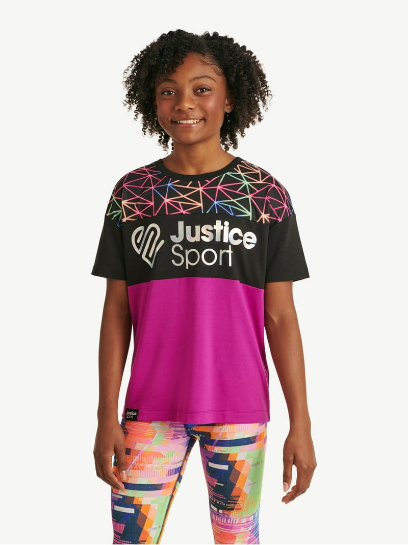 T-shirt Justice Manches Courtes Fille Taille 10 - Occasion Très Bon état - Pour Le Football Ou Casual