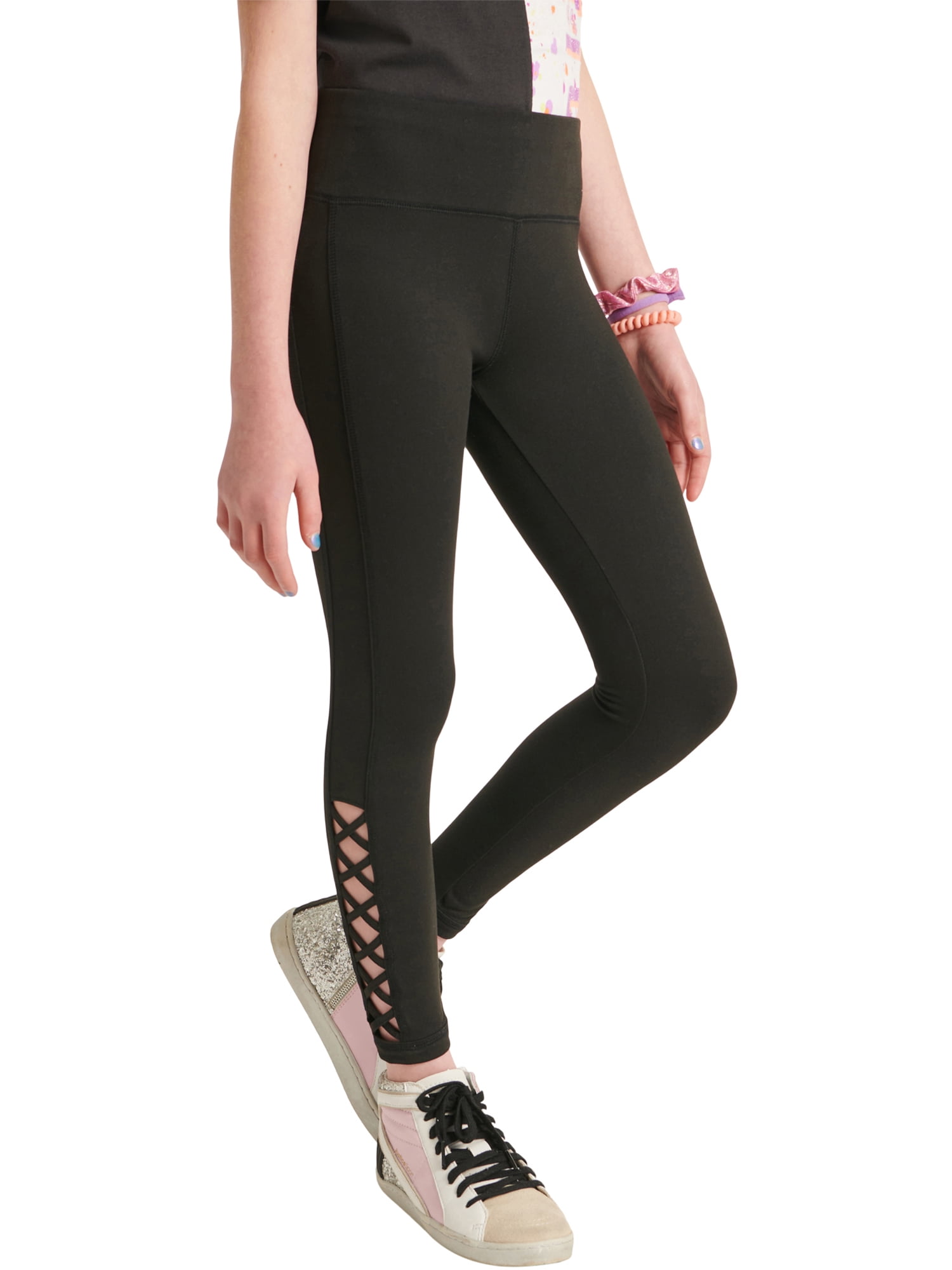 Justice Girls Lattice Detail Ankle Legging, Sizes XS-XLP 