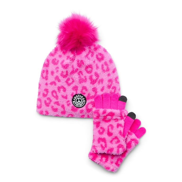Pink Leopard Knit Beanie Pink Leopard Knit Beanie