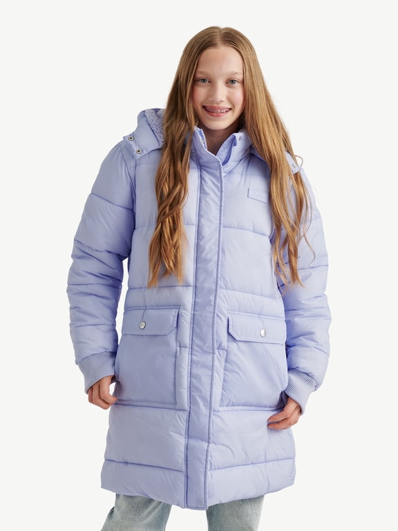 Girls Long Puffer, Sizes XS - XL