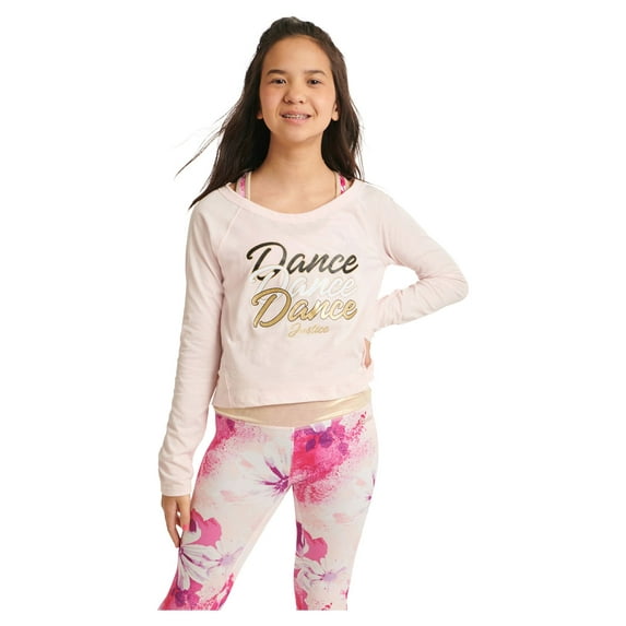 Justice Girls Long Sleeve Dance T-Shirt, Sizes XS-XL