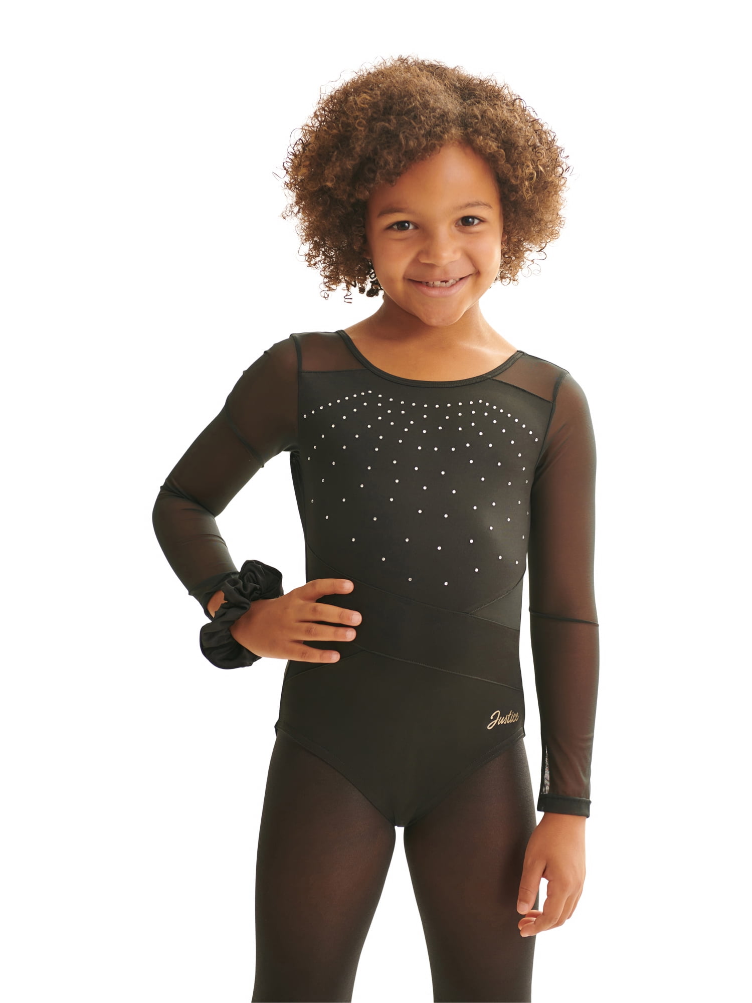 Justice Girls Long Sleeve Dance and Gymnastics Leotard, Sizes XSXL