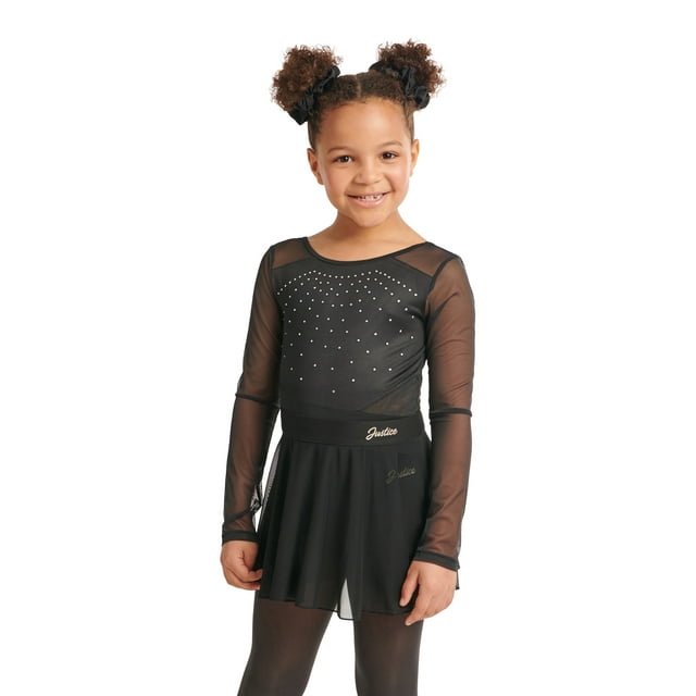 Justice Girls Long Sleeve Dance and Gymnastics Leotard, Sizes XSXL