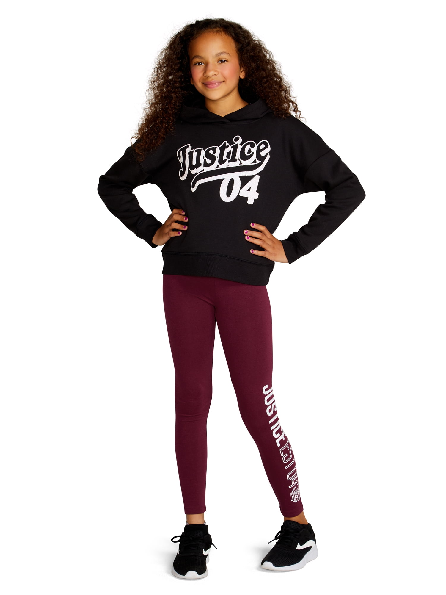 Justice Girls Long Sleeve Everyday Favorite Hoodie, Sizes XS(5/6)XL(16