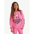 thumbnail image 1 of Justice Girls Long Sleeve Fleece Crewneck Sweatshirt, Sizes XS-XLP, 1 of 6