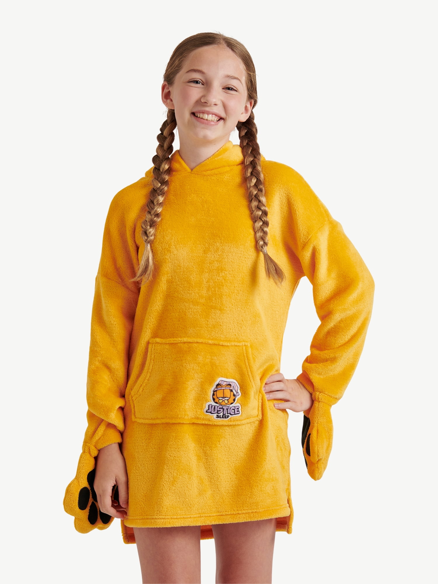 Justice Girls Long Sleeve Hooded Sleeper, Sizes S/M to L/XL