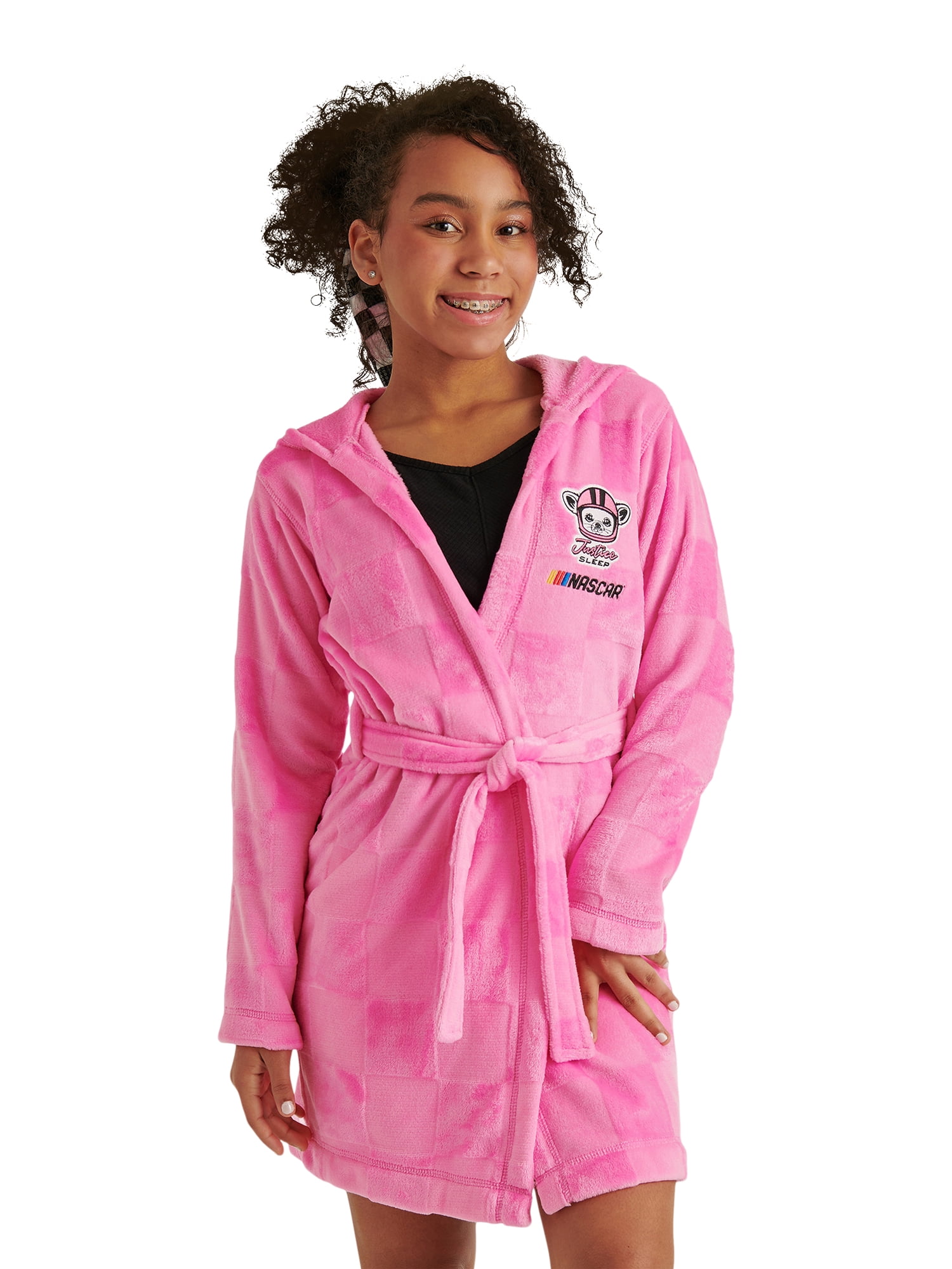 Justice Girls x Nascar Jacquard Fleece Robe with Long Sleeves, Sizes 5-18