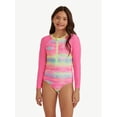 thumbnail image 1 of Justice Girls Long Sleeve Surf Zip Swimsuit, sizes XS-XL, 1 of 6