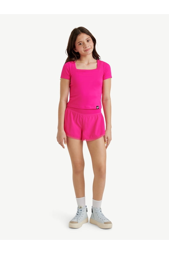Girls Mesh Hem Tulip Short Set, Sizes XS - XLP