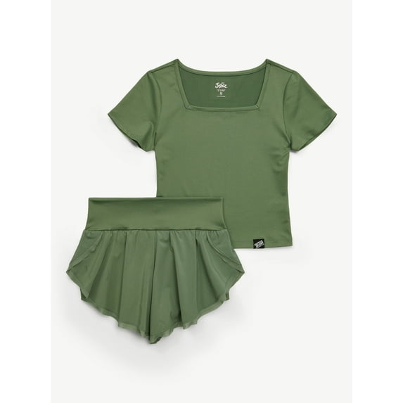 Justice Girls Mesh Hem Tulip Short Set, Sizes XS - XLP