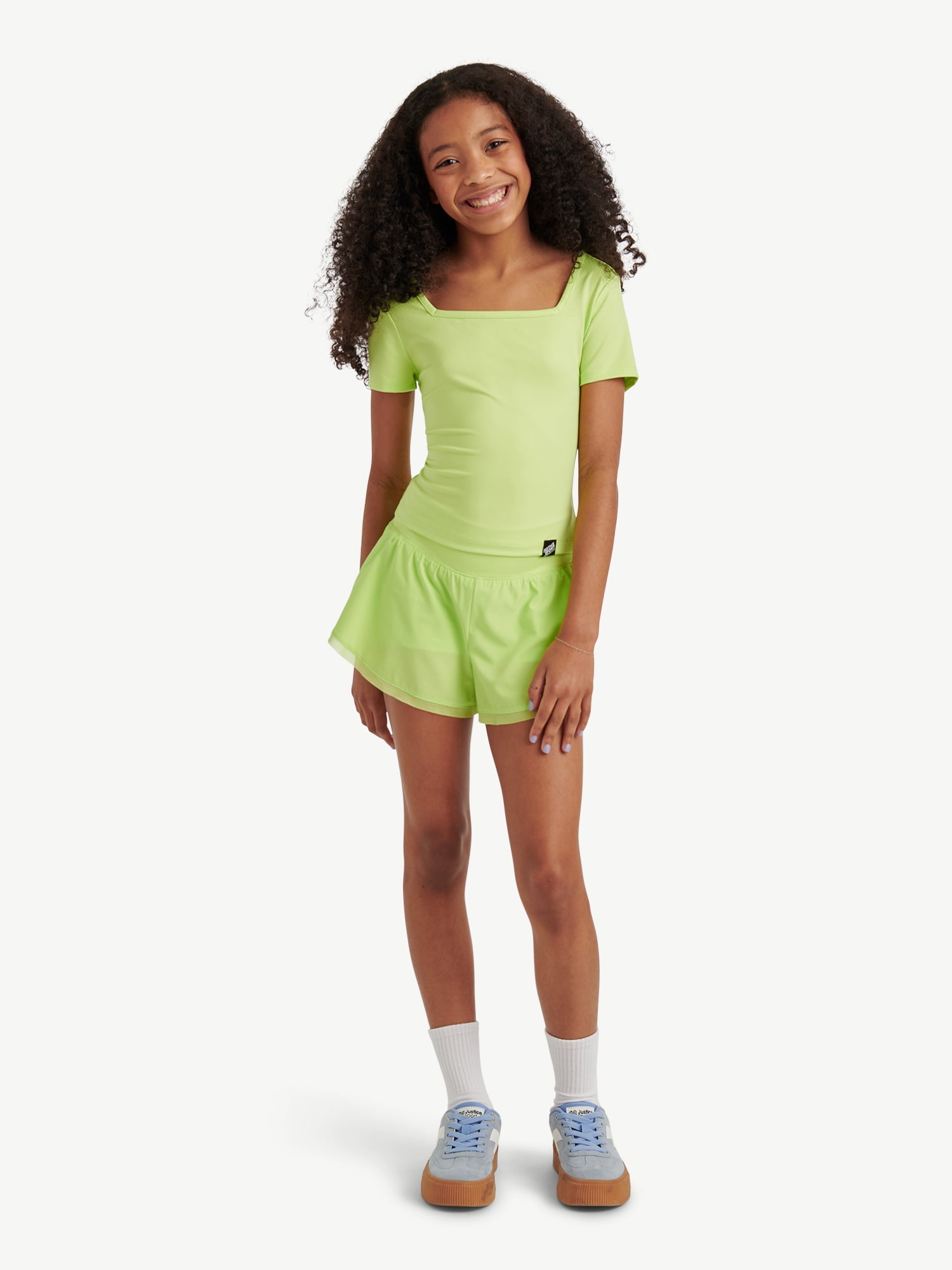 Justice Girls Mesh Hem Tulip Short Set, Sizes XS - XLP