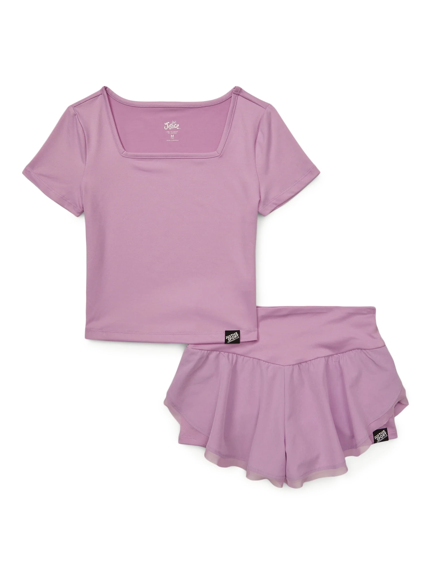 Justice Girls Mesh Hem Tulip Short Set, Sizes XS - XLP