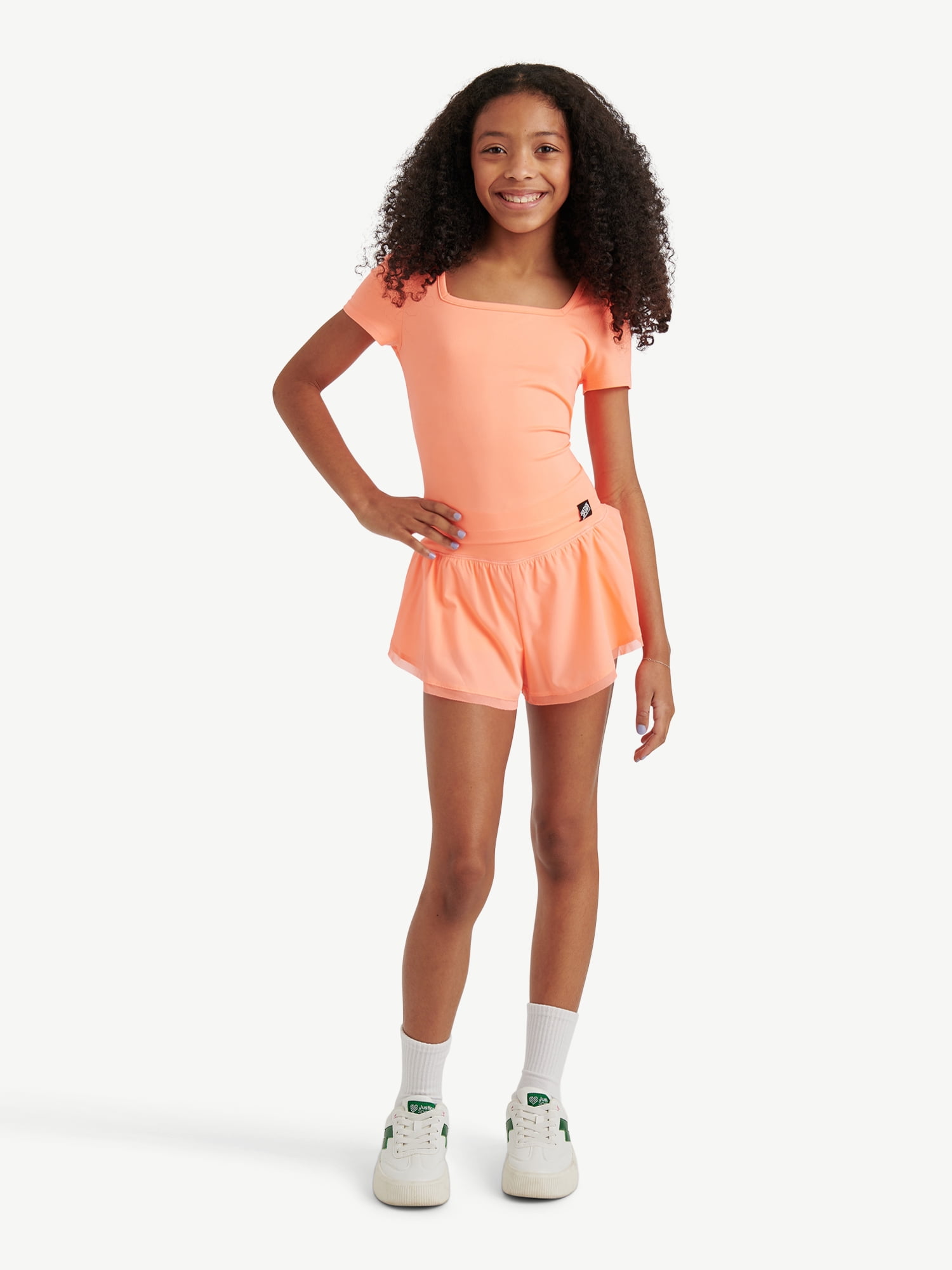 Justice Girls Mesh Hem Tulip Short Set, Sizes XS - XLP