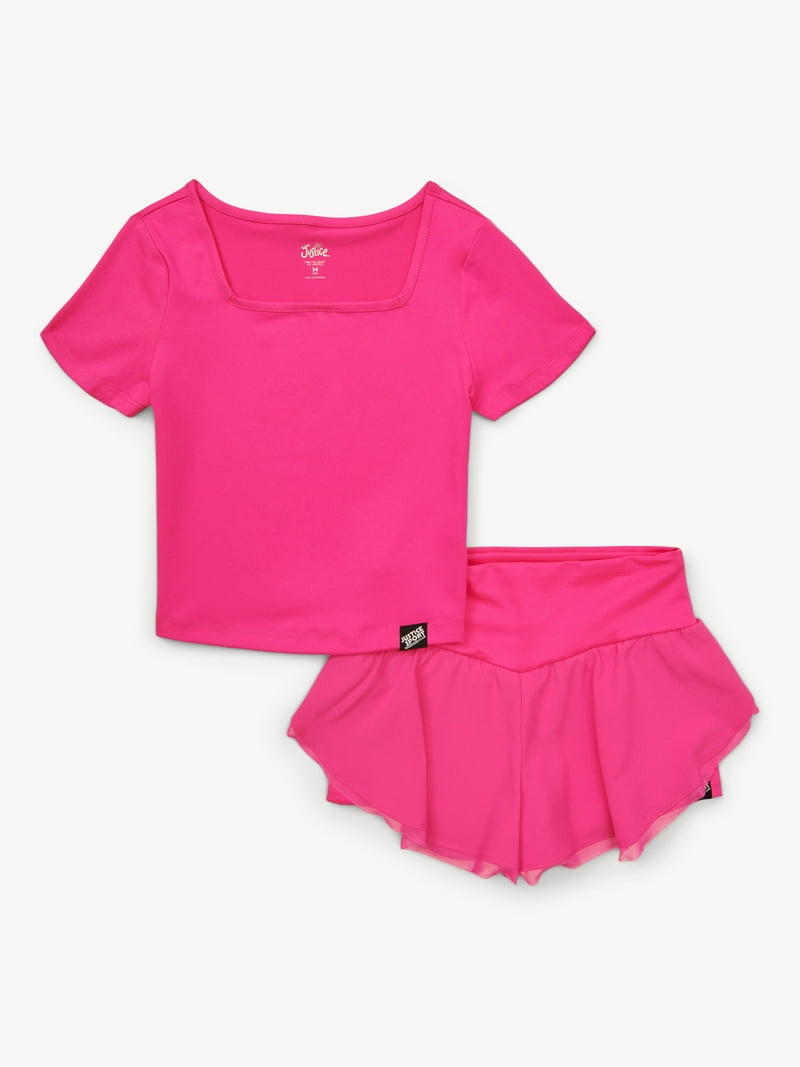 Justice Girls Mesh Hem Tulip Short Set, Sizes XS - XLP - Walmart.com