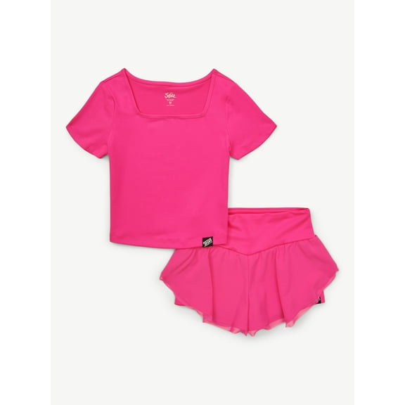 Justice Girls Mesh Hem Tulip Short Set, Sizes XS - XLP