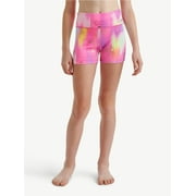Justice High Waisted Mesh Side Spandex Dance Shorts for Girls, Sizes XS-XL