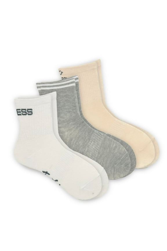 Girls Mid Crew Socks 3-Pack, Sizes M-L
