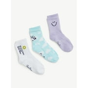 Justice, Girls Mid-Crew Socks, 3-Pack, Sizes M-L