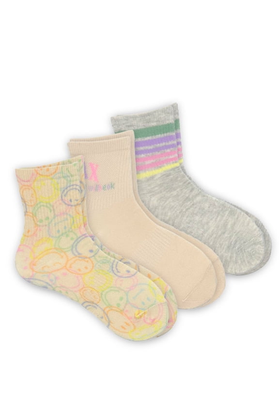 Girls Mid Crew Socks 3-Pack, Sizes M-L