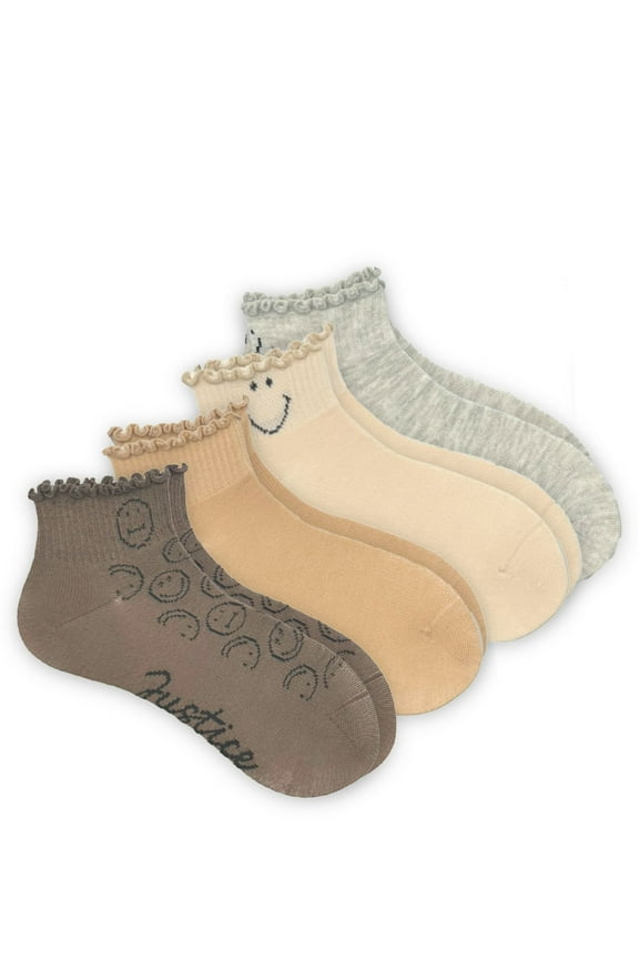 Girls Mid Pearled Boyfriend Socks 4-Pack, Sizes M-L