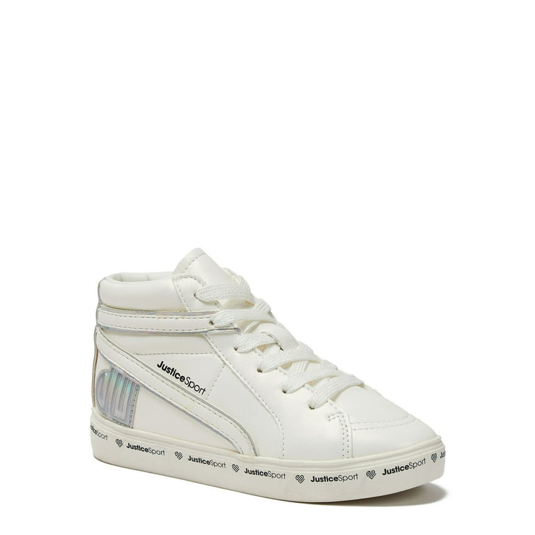 Justice Girls Mid Top Court Sneakers, Sizes 13-4 - Walmart.com