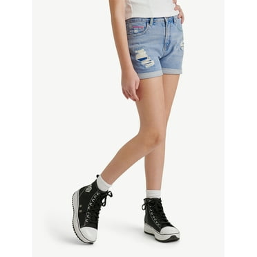 Justice Girls Mini Mom Jean Short, Sizes 6-18, Slim & Plus