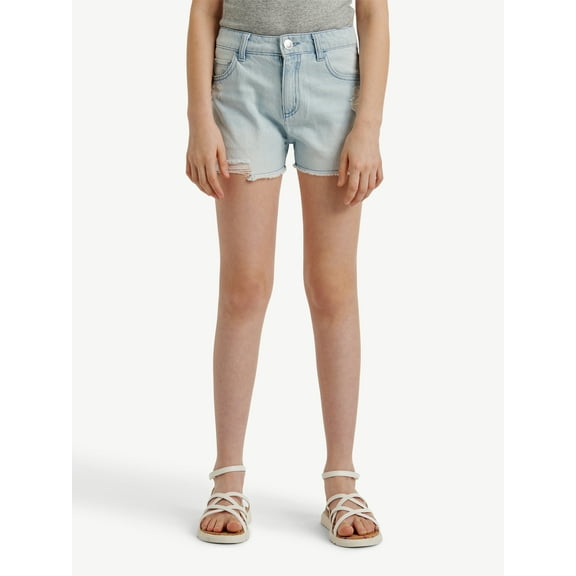 Justice Girls Mini Mom Light Wash Jean Short, Sizes 6-18, Slim & Plus