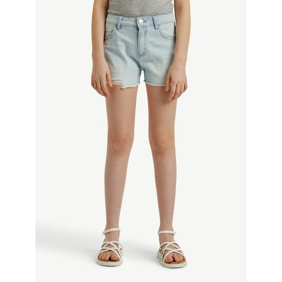 Justice Girls Mini Mom Light Wash Jean Short, Sizes 6-18, Slim & Plus