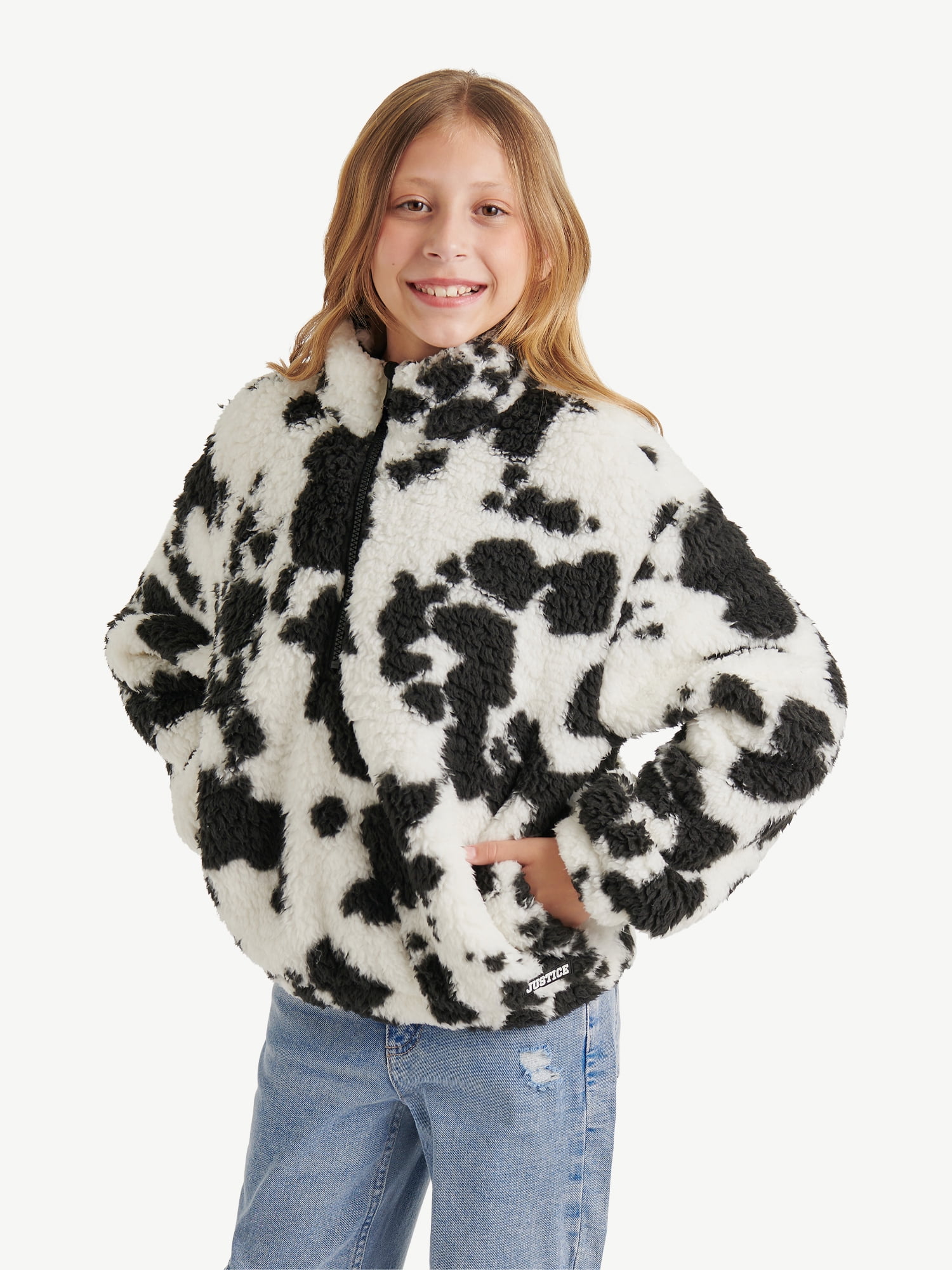 Justice Girls Mock Neck Sherpa, Sizes XS - XLP - Walmart.com