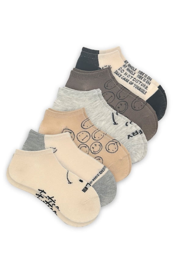 Girls No-Show Socks 6-Pack, Sizes M-L