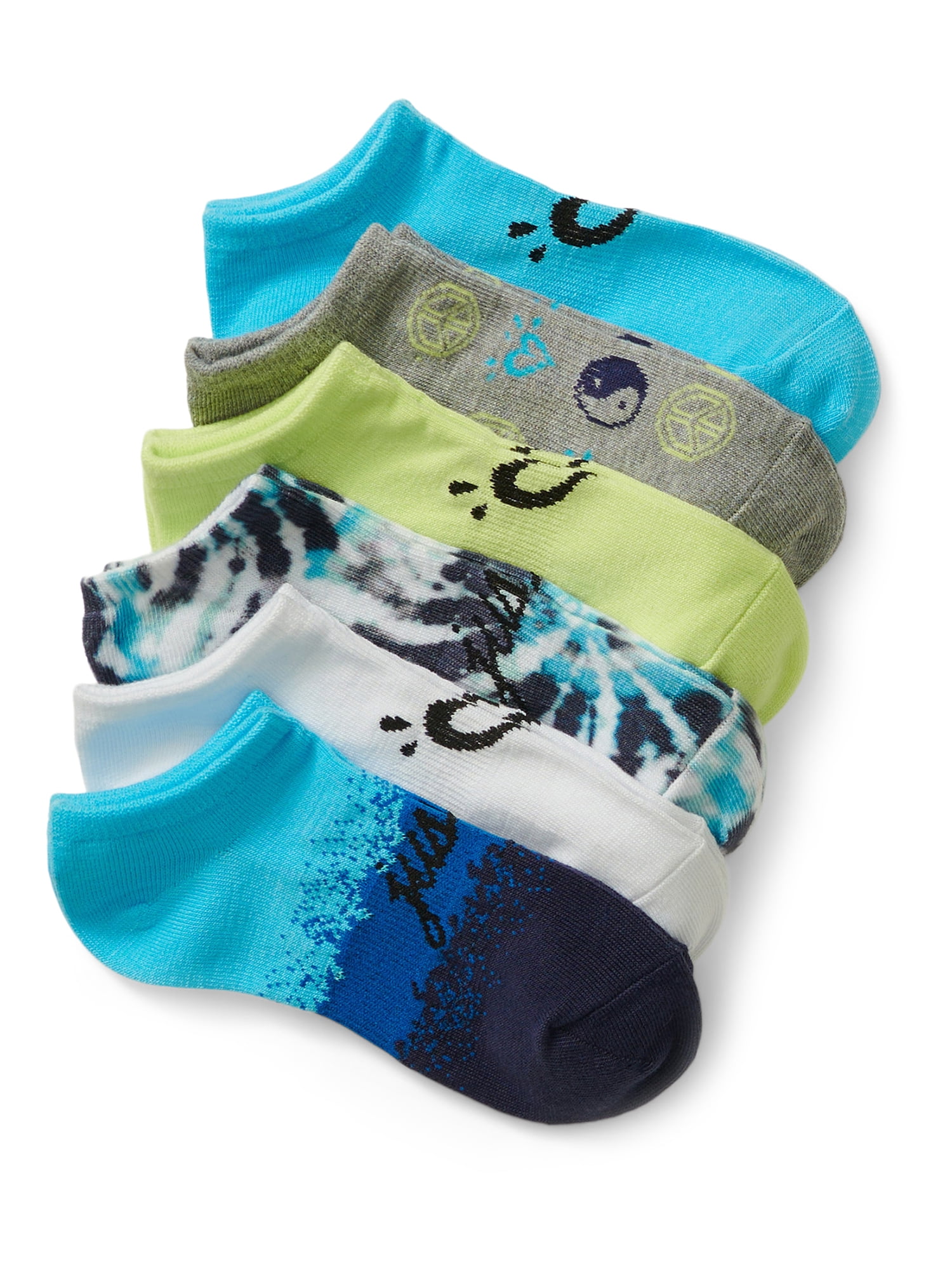 Justice, Girls No-Show Socks, 6-Pack, Sizes M-L