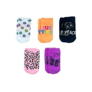 JUSTICE Girls No-Show Socks Box Set, 5-Pack, Sizes M-L