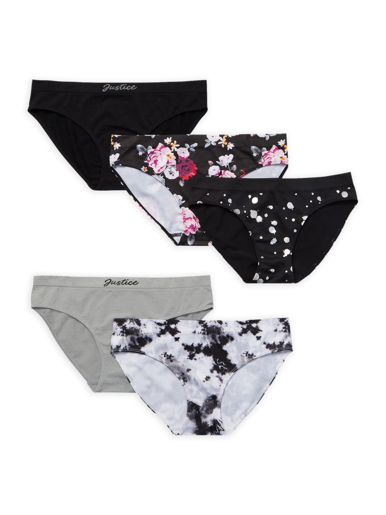 Justice Girls Oh So Soft Seamless 5 Pack Bikinis