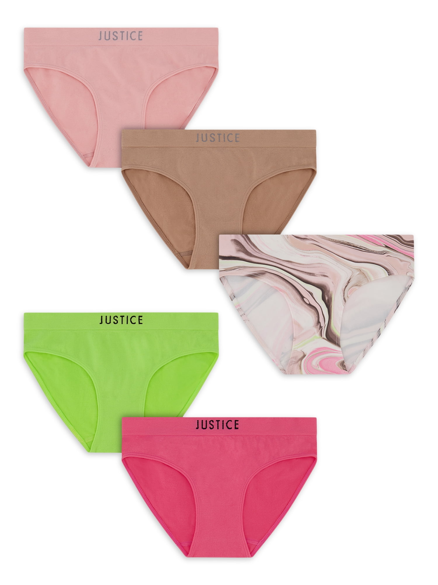 Justice Girls Oh So Soft Seamless 10 Pack Bikinis 