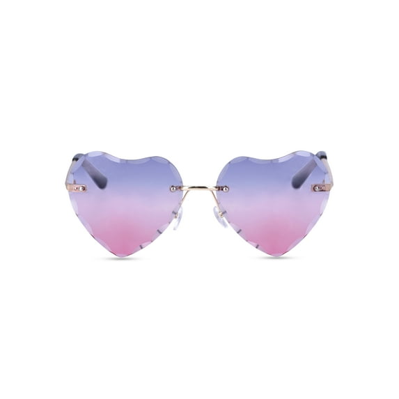 Justice Girls Ombre Purple and Pink Heart Sunglasses