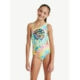 thumbnail image 1 of Justice Girls One Piece Cross Shoulder Cut Out Swimsuit, Sizes 5-18, 1 of 4