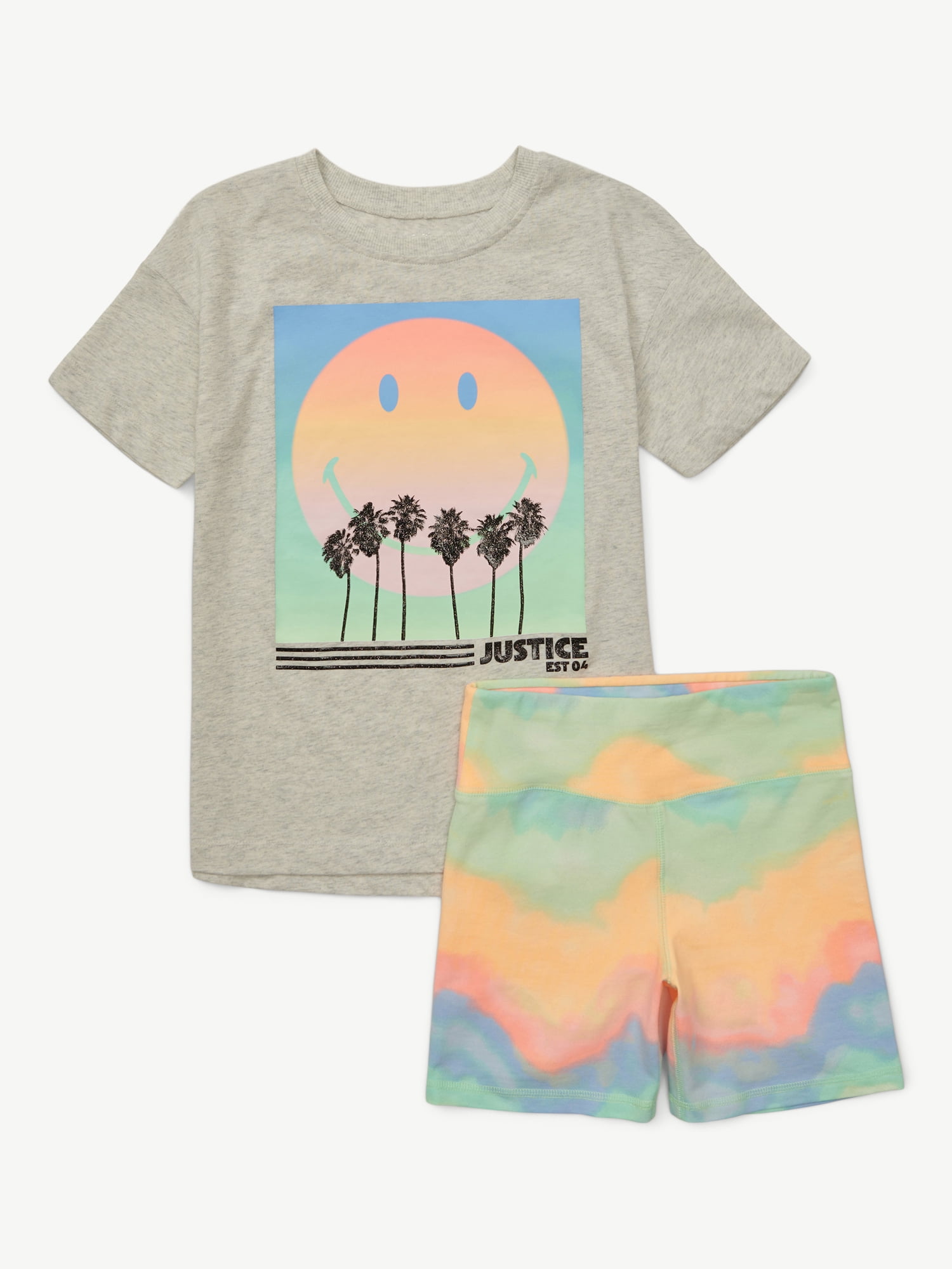 Justice Girls Oversized Tee & Bike Short Set, Sizes XS - XLP