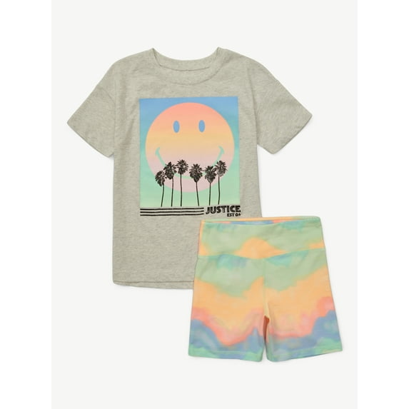Justice Girls Oversized Tee & Bike Short Set, Sizes XS - XLP