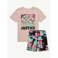 thumbnail image 1 of Justice Girls Oversized Tee & Bike Short Set, Sizes XS - XLP, 1 of 8