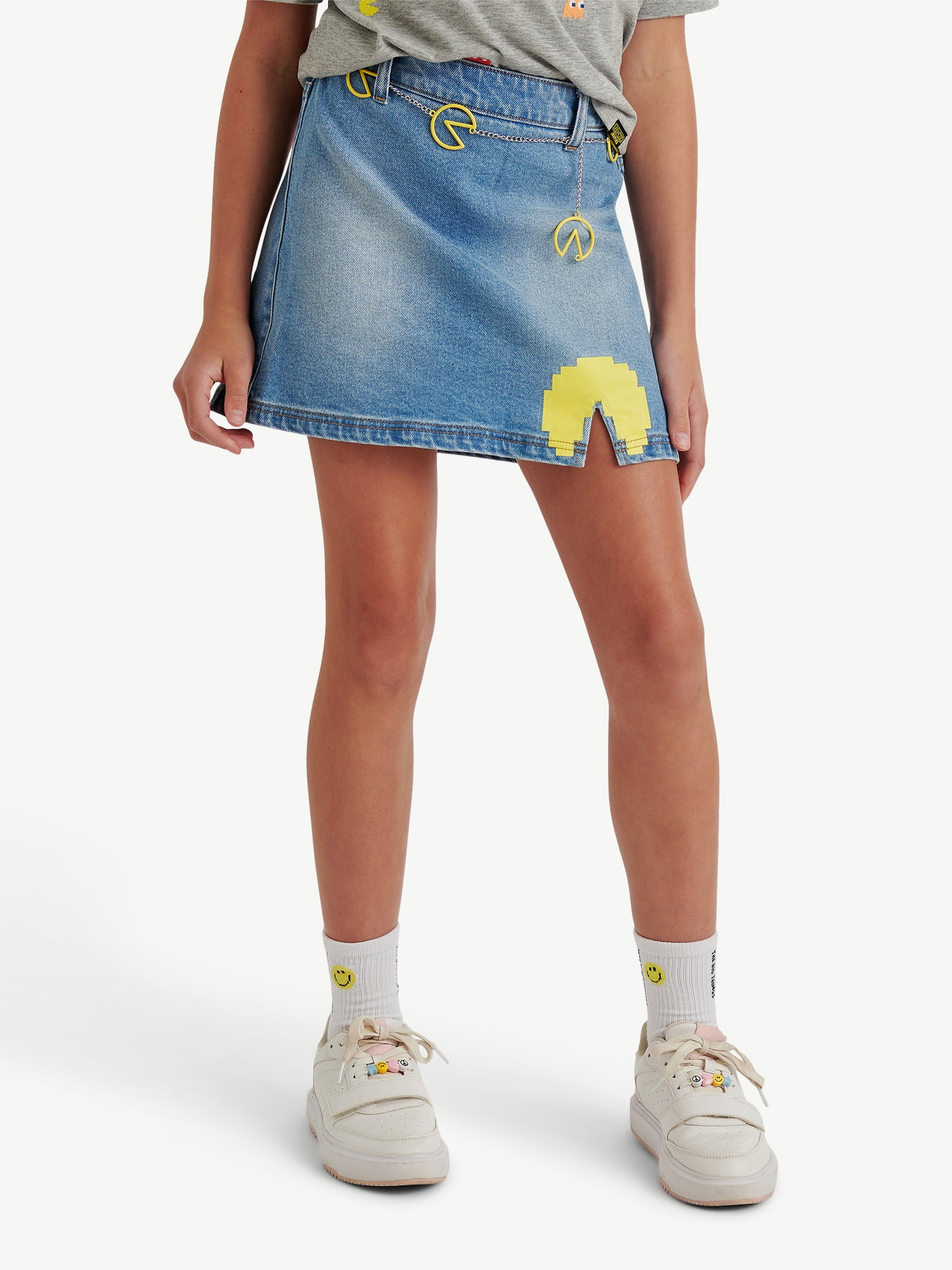 Justice Girls PAC-MAN Denim Skirt, Sizes XS-XL & Plus