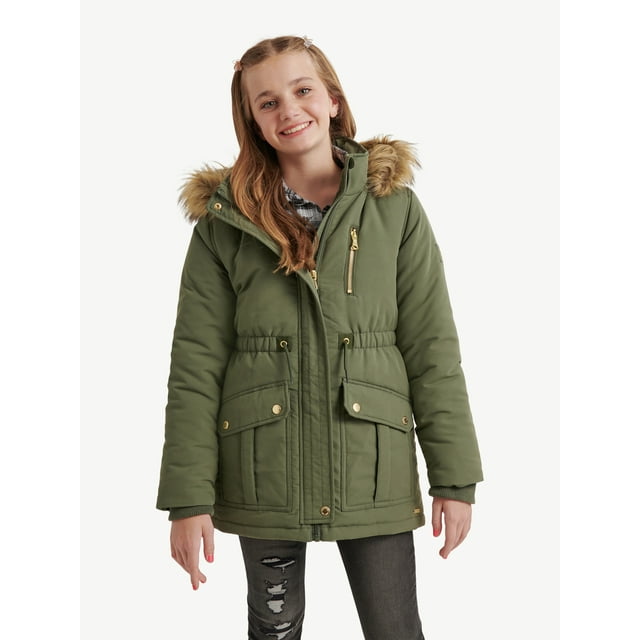 Justice Girls Parka Jacket with Hood, Sizes XS-XL - Walmart.com